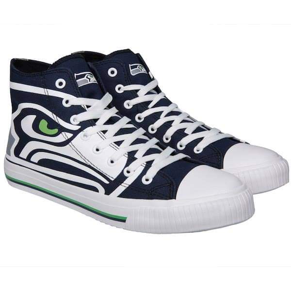 Women's NFL Seattle Seahawks Repeat Print High Top Sneakers 008 Women's NFL Seattle Seahawks Repeat Print High Top Sneakers 008